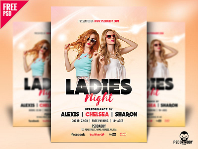 Ladies Night Flyer Design Free PSD club creative creativeflyers design flyer flyer templates freebie graphic ladies night nightclub party photoshop psd template