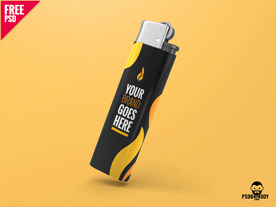 Lighter Mockup Free PSD flame flint free light lighter logo mockup mockups product smoke smoker