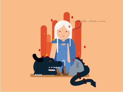 Daenerys Targaryen cartoon character colorful daenerys design flat design game of thrones