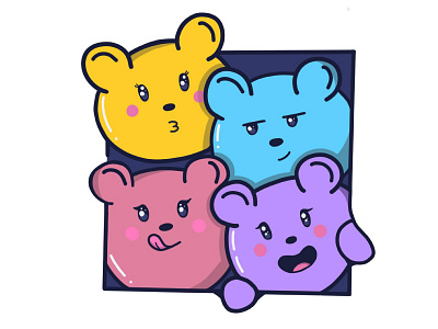 The four little bears animal animals art artwork bear bears color cute illustration ipad pro