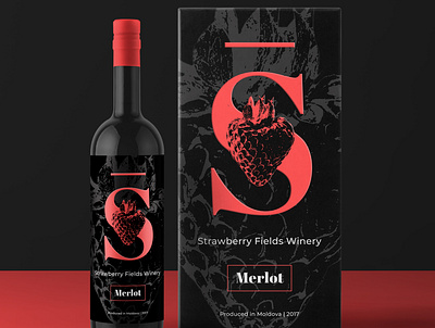 Strawberry Wine Label design label merlot photoshop strawberry winery