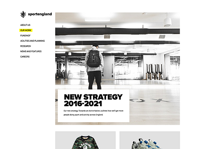 Sportengland Page clean concept fashion fullsize grid minimal modern product page responsive web web design