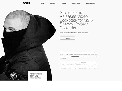 DOPP Main Page clean fullsize grid minimal modern responsive typography web web design website