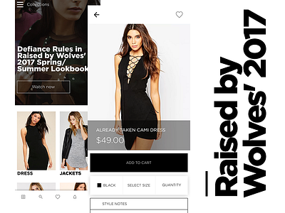 Raised by Wolves android app ecommerce fullsize interface ios mobile shop sketch ui ux