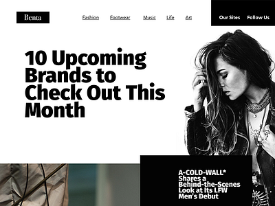 B E N T A clean fashion figma fullsize grid minimal responsive retina web web design website