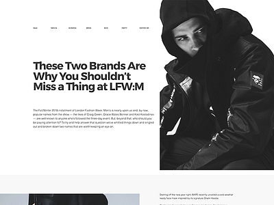 LFW fashion figma fullsize grid landing landing page minimal responsive web web design website