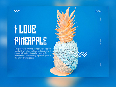 I LOVE PINEAPPLE design flat graphic typography ui ux website