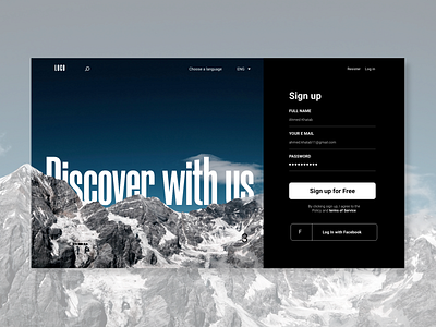 Discover With Us Form Landing page