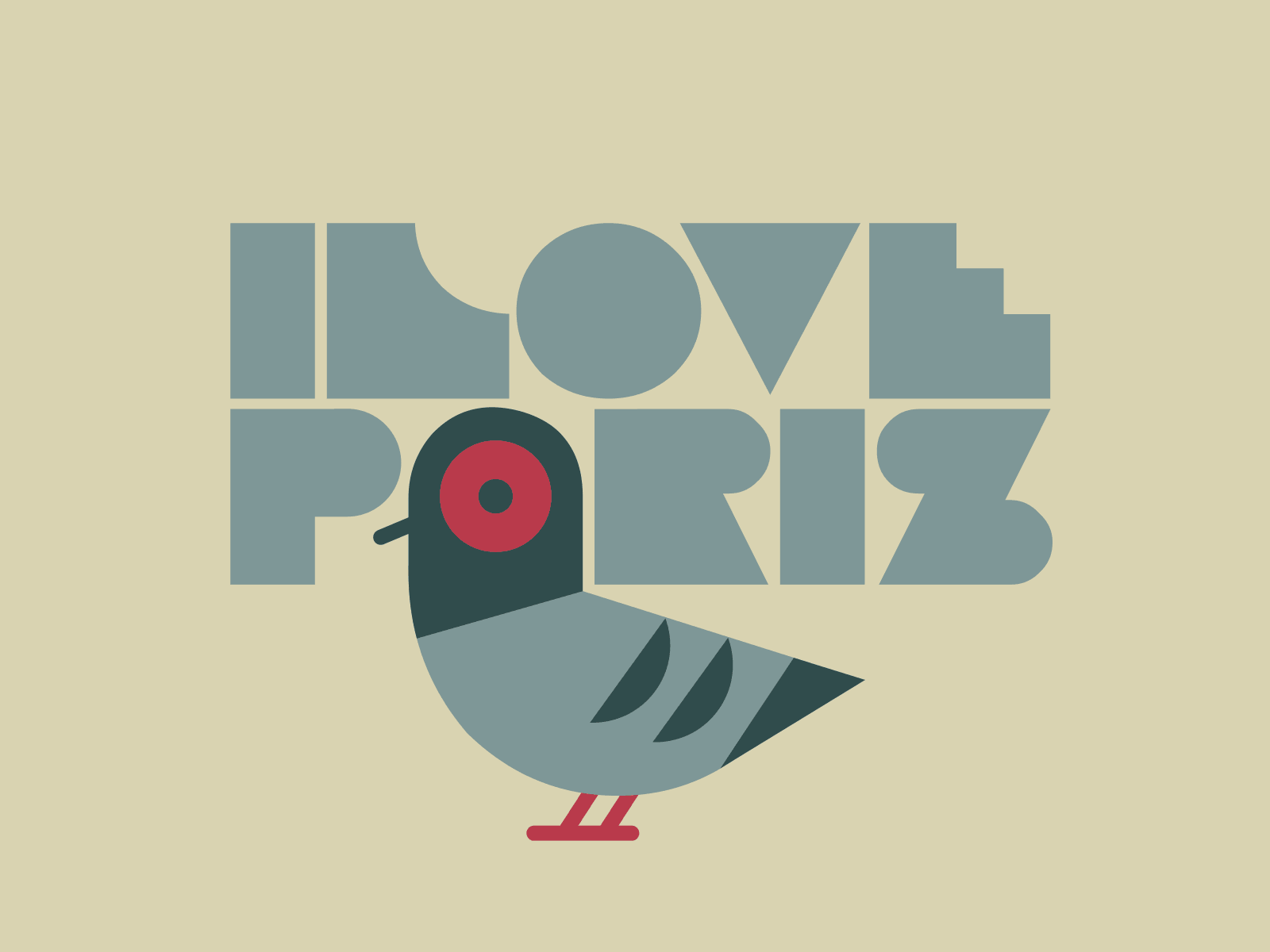 I ❤️ Paris animation bird characterdesign font fonts illustration logo type typeface typo typographic typography typoholic