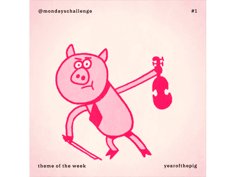 MondaysChallenge > Pig 2d 2danimation 2k19 mograph artwork characters anim animator cartoon characterdesign gif mgcollextive monday mondayschallenge mondaysrender motion motiondesign motiongraphics video yearofthepig