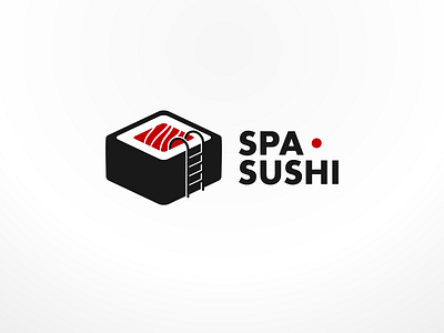 SPA•SUSHI brand branding design emblem goubine graphic icon identity logo logotype mark spa sushi symbol