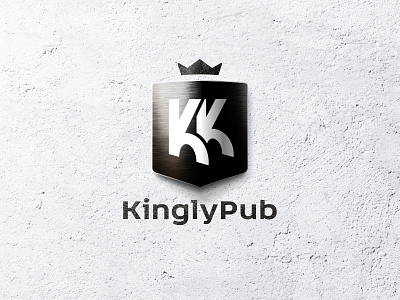KINGLY PUB bar brand branding design emblem goubine graphic icon identity k kingly kp loft logo logotype mark pub shield symbol throne