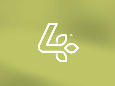 4L 4 brand branding design eco emblem four goubine graphic icon identity leaves logo logotype mark number symbol
