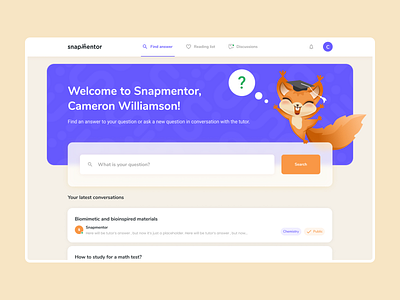 Educational platform for students color dashboard education gamification home illustration learning mascot mentalstack playfull product design school squirrel student teacher tutor uiux user interface