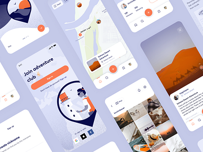 Travel mobile app check in dashboard explore home icon illustration journey location map mentalstack mobile app phone photos pin post product design social media tour travel uiux