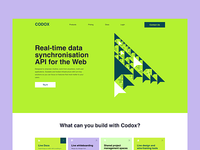 Real-time data synchronisation landing page