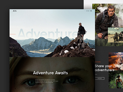 Bear Grylls Home adventure agency bear grylls digital interactive outdoors outpost ui ux website