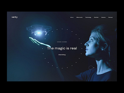 Verity Studios website concept animation design digital drones interactive ui ux web design website