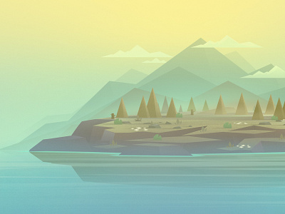 The Island art branding color colour explore illustration illustrations island landscape outpost trees