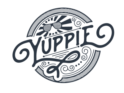 Yuppie design illustration logo logo lettering