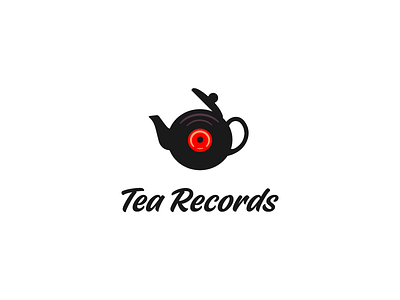 Tea Records illustration logo logo deisgn