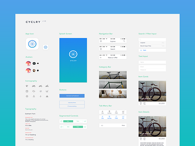 Cyclry Ui Kit - v 1.0 ios ios 8 ios design mobile mobile design ui design ui library