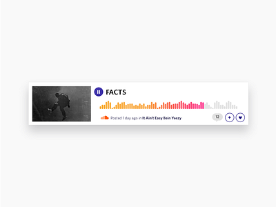 Audio Player Cell audio audio player kanye music player soundcloud ui ui design