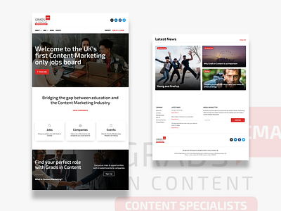 Grads in Content (CMA) Website Design clean clean ui design interface landing page landingpage layout ui ui ux ui design website website design