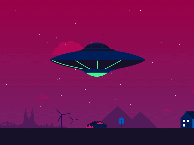 Alien abduction and attack abduction alien animation attack flight game invasion laser rural space ufo