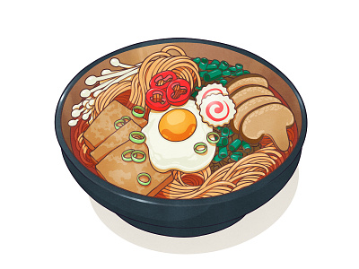 Ramen 4 bowl egg food illustration japan japanese japanese food noodles procreate ramen soup sushi