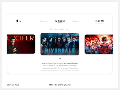 Dailyui 25 apple apple tv dailyui sketch app tv app uidesign uxdesign