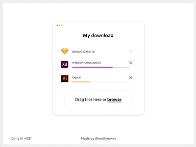 Dailyui 031 dailyui download file sketch app uidesign upload uxdesign