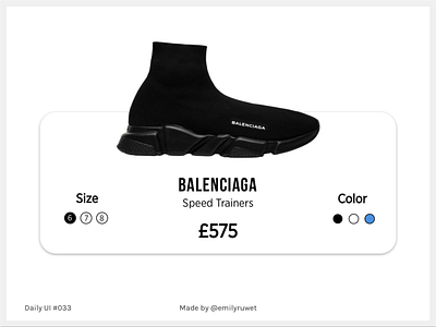 Dailyui 33 balenciaga customize product dailyui sketch app uidesign uxdesign