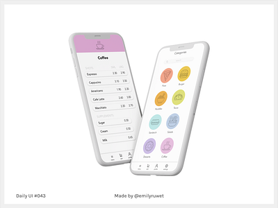 Dailyui 43 adobe photoshop dailyui drink food menu sketch app uidesign uxdesign
