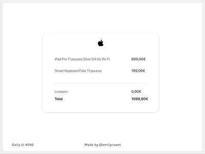 Dailyui 46 apple dailyui invoice product sketch app uidesign uxdesign