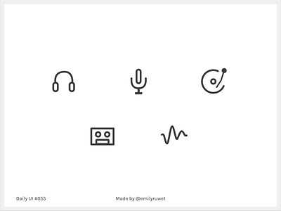 Dailyui 55 adobe illustrator dailyui icon music set sketch app uidesign uxdesign