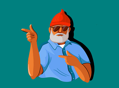 Steve Zissou from The Life Aquatic character digital illustration illustration movie character people steve zissou