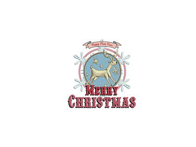 Merry Christmas retro tag design vector Illustration