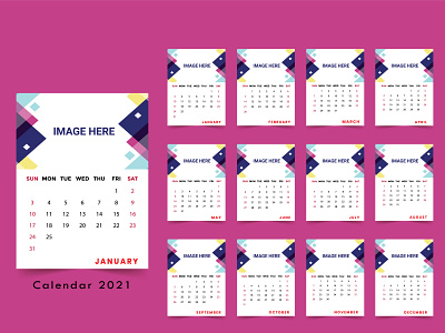 2021 calendar design, abstract wall calendar template abstract background company corporate date day design graphic illustration january june month organizer page paper planner template vector wall year