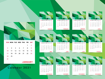 2021 calendar design, abstract wall calendar template