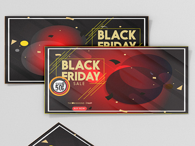 black Friday sale gift card banner template