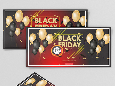 black Friday sale gift card banner template