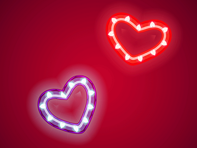 valentines neon light effect heart vector