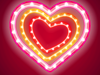 valentines neon light effect heart vector