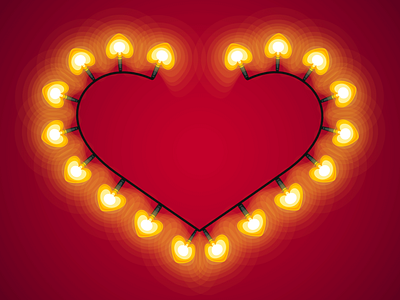 valentines neon light effect heart vector