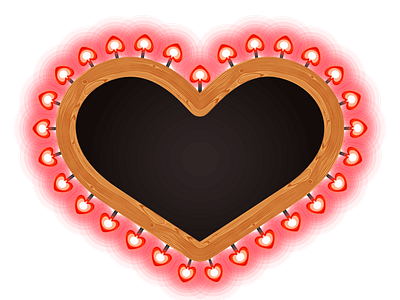 valentines neon light effect heart vector