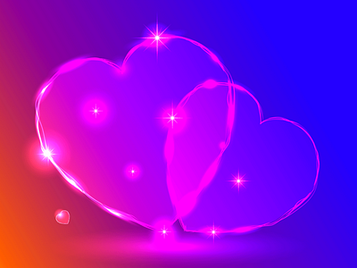 valentines neon light effect heart vector