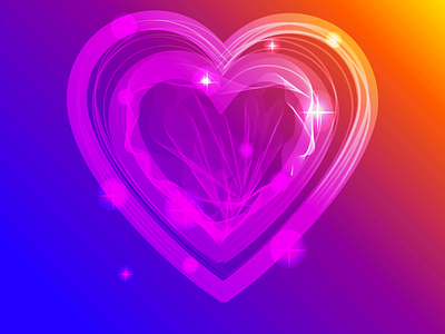 valentines neon light effect heart vector