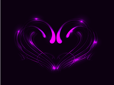 valentines neon light effect heart vector