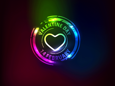 valentines neon light effect heart vector